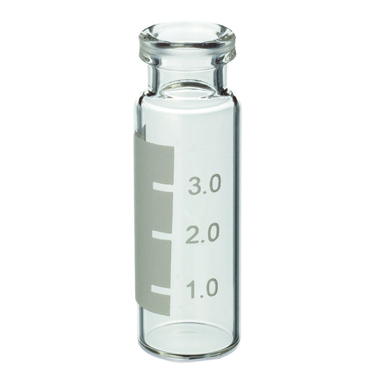 4.0 mL, 13 mm WISP 48 Crimp-Top Step Vials with Grad Marking Spot, Clear, 1,000/pk