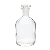 DURAN® Original GL 45 Laboratory Bottle, 500 mL, Clear, with Screw Cap and Pouring Ring, PP, Blue, 10/pk