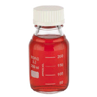 Bottle, Lab 45, 1000mL, Clear Glass, with White PP Cap