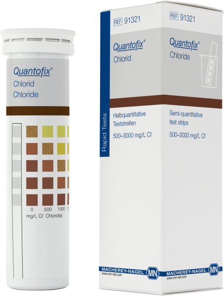 Semi-quantitative Test Strips Quantofix® Chloride, 500-3000 mg/L Cl, 100/pk