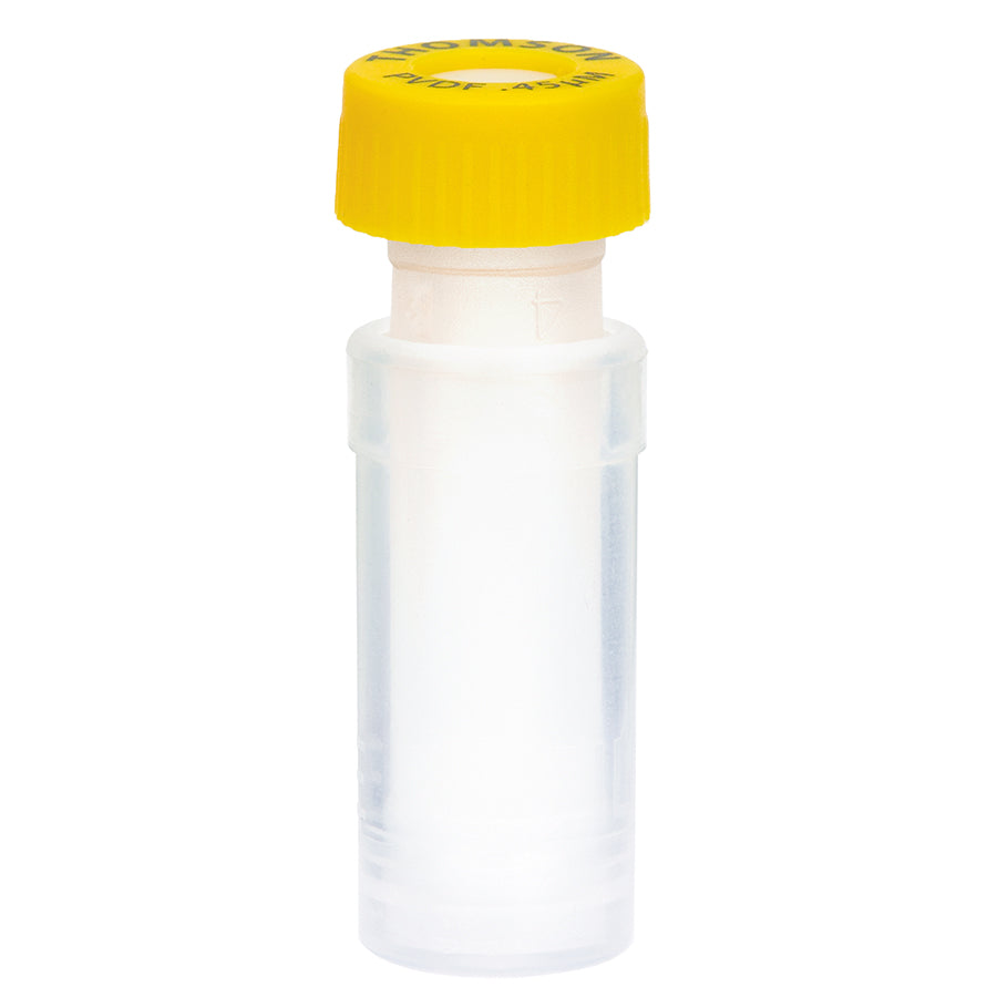 Filter Vials, 0.45um PVDF w/standard cap, Thomson SINGLE StEP nano, Yellow Cap, 100/pk