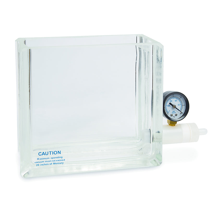 Glass Vacuum Chamber w/Gauge & Valve for Resprep 6 or 12-port manifolds