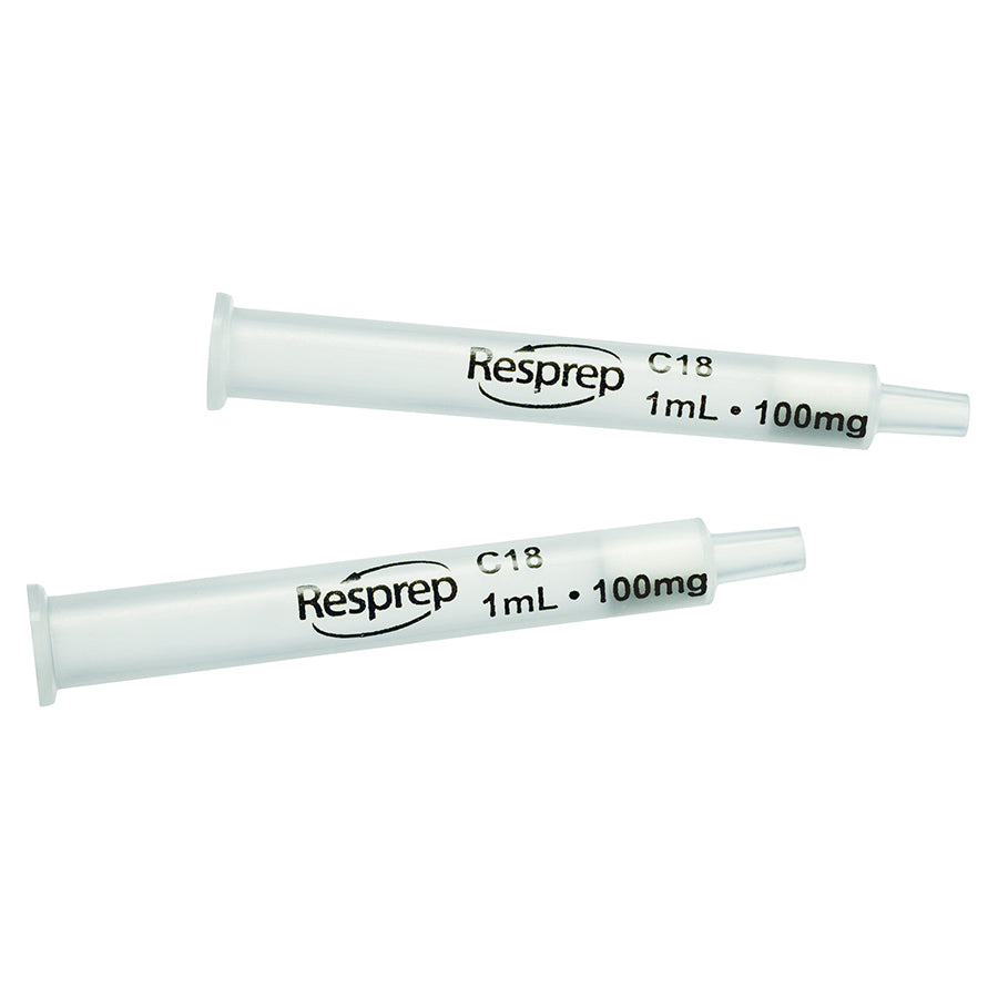 Resprep C18 SPE Cartridge, Polypropylene tubes with polyethylene frits, 1 mL/100mg, 100/pk