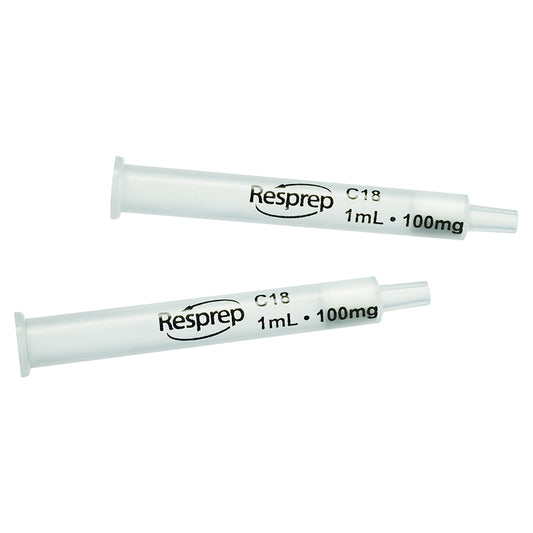 Resprep C18 SPE Cartridge, Polypropylene tubes with polyethylene frits, 1 mL/100mg, 100/pk