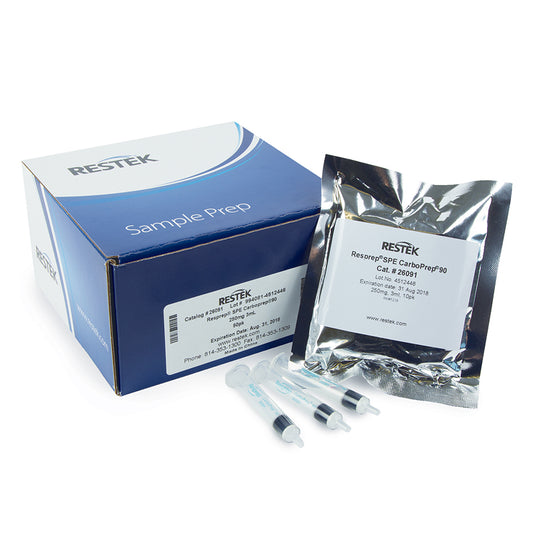 SPE Cartridge, Carboprep 90 Packing, 3mL, 250mg, 90 m2/gm surface, 50/pk