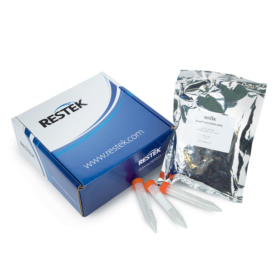 Q-sep QuEChERS dSPE 15 mL Centrifuge Tube, Contains 900 mg MgSO4, 300 mg PSA, 300 mg C18-EC, 45 mg GCB, 50/pk