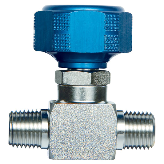 Sample Cylinder Valve, 1/4" Male NPT x 1/4" Male NPT, 3500psig DOT pressure rating, Stainless Steel