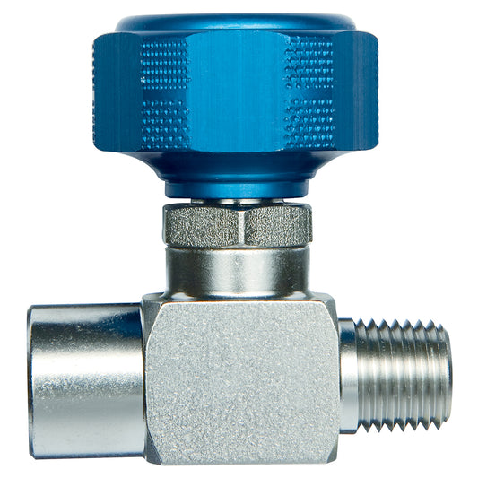 Sample Cylinder Valve, 1/4" Male NPT x 1/4" Female NPT, 3500psig DOT pressure rating, Stainless Steel