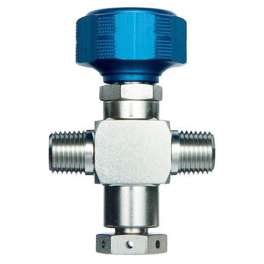 Sample Cylinder Valve, 1/4" Male NPT x 1/4" Male NPT w/1,800 psi Rupture Disk, 3500psig DOT pressure rating, Stainless Steel