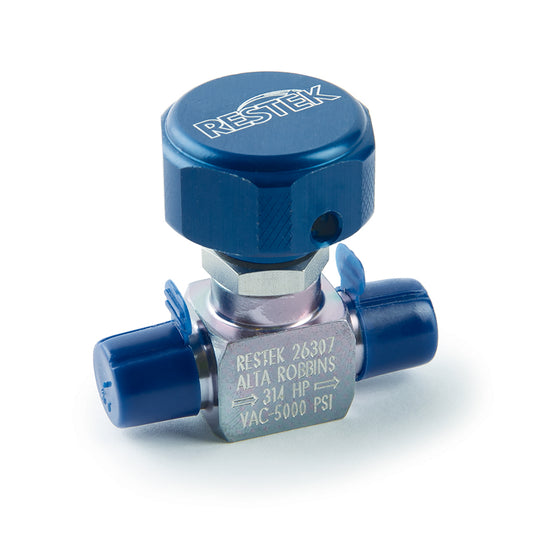 Sample Cylinder Valve UHP, 1/4" Male NPT x 1/4" Male NPT, 5000psig DOT pressure rating, Sulfinert Treated