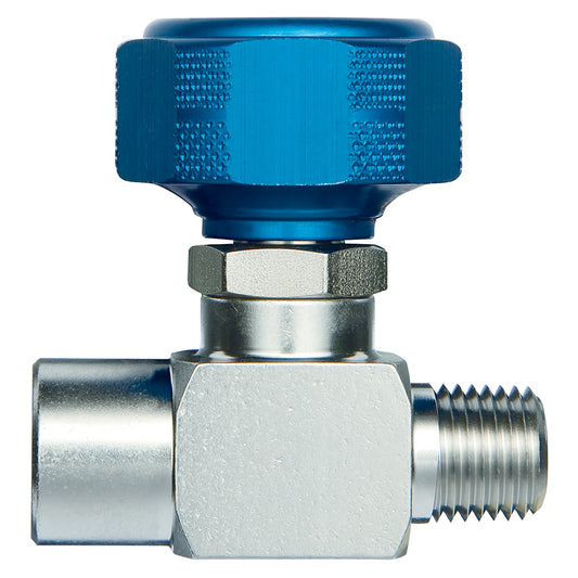 Sample Cylinder Valve UHP, 1/4" Male NPT x 1/4" Female NPT, 5000psig DOT pressure rating, Stainless Steel