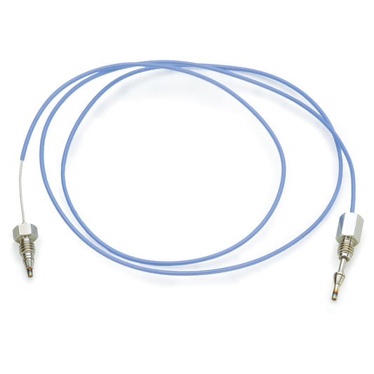 Capillary SS Tubing, 700mm x 0.25mm ID, Blue, 1/16" SS Male Nut, F/B Ferrule Set, 1/16" Rheodyne Male Nut, Similar to Agilent #01078-87306