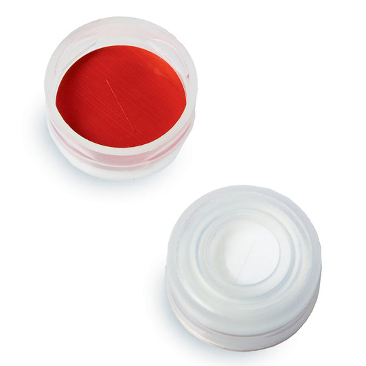 Snap Top Vial Caps, 11 mm, Clear, PTFE/Silicone with Slit, 100/pk
