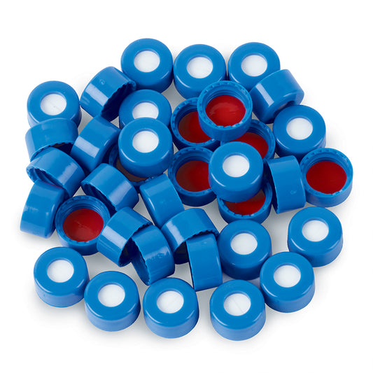 Caps, Short Screw, 9 mm, Blue, PTFE/Silicone w/Slit, 1, 000/pk
