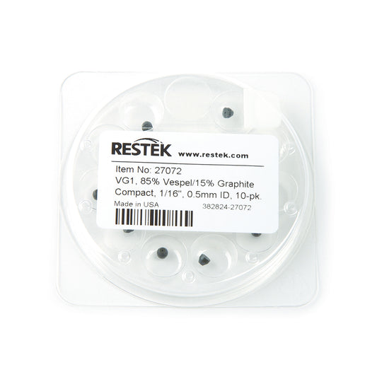 Ferrule, Vespel/Graphite, VG1, 85% Vespel/15% Graphite Compact, 1/16", 0.5 mm ID, 10/pk