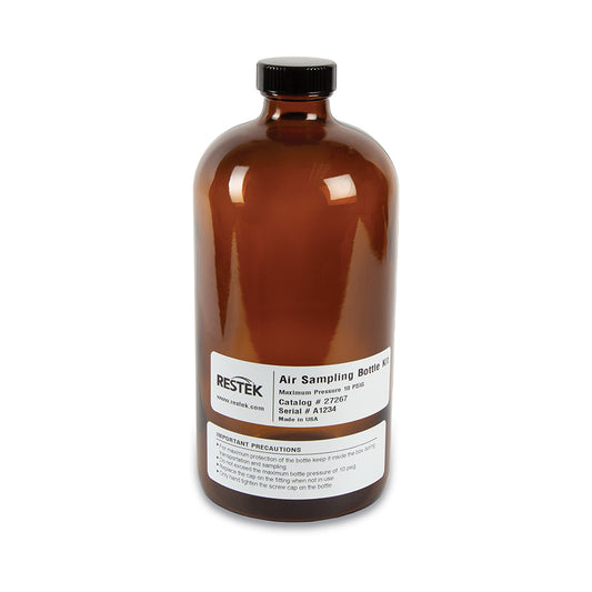 Replacement Air Sampling Bottles, 1 L Amber Bottles (IP Deactivated) with Caps, 12/pk