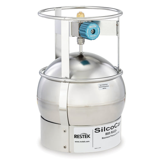 SilcoCan Air Sampling Canister, 3 L, with 2-Port RAVE+ Valve