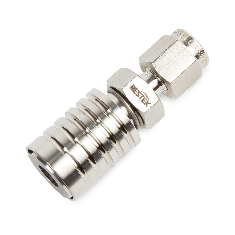 Female RAVEqc Valve to  1/8” Male  Compression Fitting