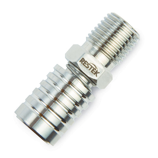 Female RAVEqc Valve to 1/4" NPT Fitting, Stainless Steel