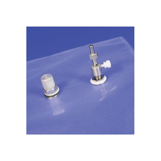 Tedlar Sampling Bag w/Stainless Steel Push/Pull Valve & Septum Fitting, 25 L, 17.5" x 24", 5/pk