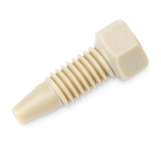 PEEK Hex-Head Fittings, Natural, 1/16", 10-32, 5,000psi, 10/pk