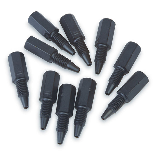 PPS Hex-Head Fittings, Black, 1/16", 10-32, 5,000psi, 10/pk