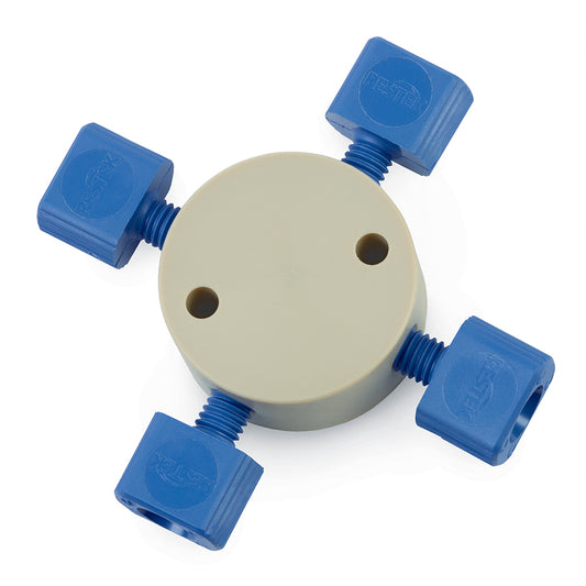 PEEK Cross, 0.25 mm Bore, 1/16", 10-32, 5000 psi, ea.
