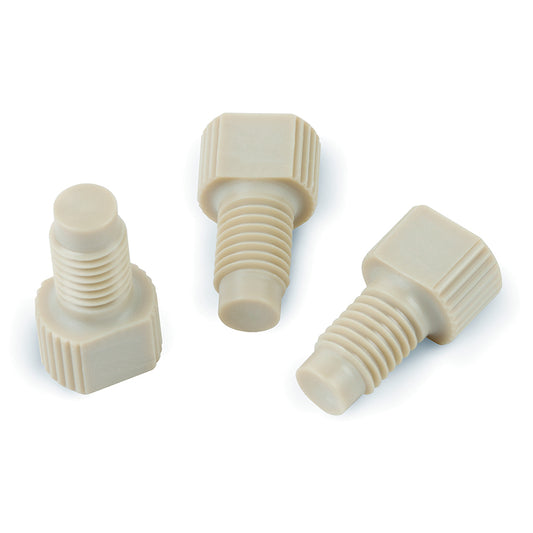 PEEK Plugs, For Bottle Cap, 1/4-28 Threads, 3/pk