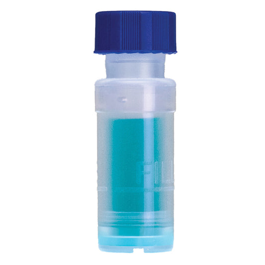 Thomson SINGLE StEP Low-Evaporation Filter Vials with Screw-Top Caps, 0.45 um, PTFE with low-evaporation cap, Blue Cap, 100/pk