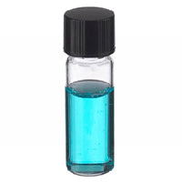 Sample Vial, 12mL, Clear, with Black Phenolic Cap & White Rubber Liner, In Lab File