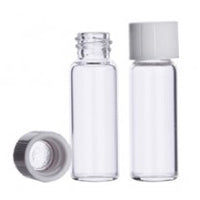 Sample Vial, 12X38 mm, Clear Borosilicate Glass, with 8-425 White PP Screw Cap & Metal Foil Liner, In Lab File