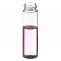 Sample Vial, 40 mL, 28x98 mm, Amber Glass, 24-400 Black Phenolic Cap with 14B Rubber Liner, in Lab File