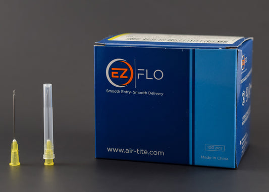 EZ FLO Hypodermic Needles, 20 Gauge x 1 1/2", Sterile, Polypropylene Hub, for Laboratory Use, 100/pk