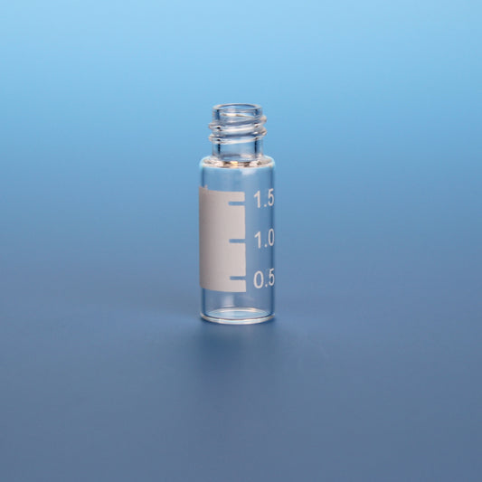 Vial, Screw Thread, 2mL, 12x32mm Clear Glass, with White Graduated Marking Spot, 8-425, 10 Pkgs. Of 100 (Case Of 1000)