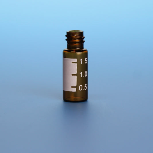Vial, Screw Thread, 2mL, 12x32mm Amber Glass, with White Graduated Marking Spot, 8-425, 10 Pkgs. Of 100 (Case Of 1000)