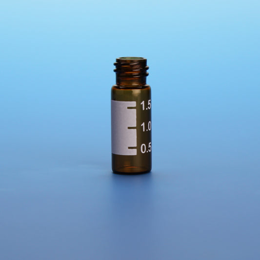 Vial, Screw Thread, 2mL, 12x32mm Amber Glass, 10-425, with White Graduated Spot, 10 Pkgs. Of 100