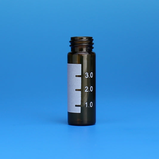 Vial, Screw Thread, 4 mL, 15 x 45 mm, Amber Glass, with White Graduated Spot, 13-425 Thread 10 Pkgs. Of 100 (Case Of 1000)