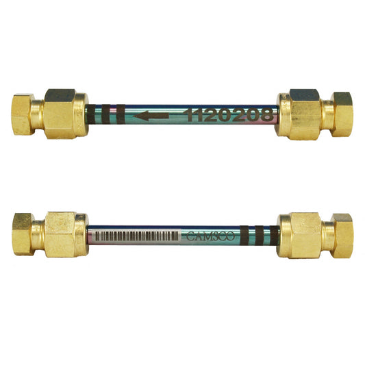 1/4" x 3.5" SilcoNert™(Inert Coated) Stainless Steel Tube, Tenax TA 60/80, Conditioned, Brass Compression Caps, For Perkin Elmer, Markes & Shimadzu, Minimum Order Quantity of 10