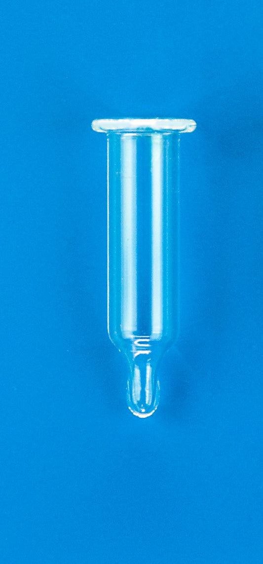 250μL Glass Big Mouth Conical Limited Volume Insert, 6x31 mm, Precision-Formed Mandrel Interior, with Glass Flange for 12 x 32 mm Step Vial