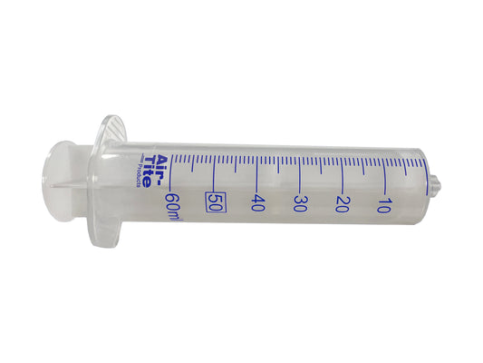 Air-Tite Premium Lab 2-part Luer Lock Syringes, 50 mL Graduated to 60 mL, Individually Sterile Packaged