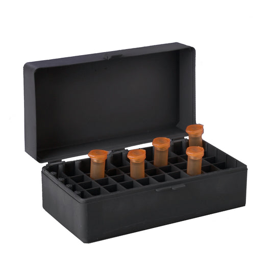 Polypropylene 50-Place Hinged Box, Mixed Neon Colors, 5 9/16 In L x 3 3/8 In D x 2 3/16 In H, 5/Pack