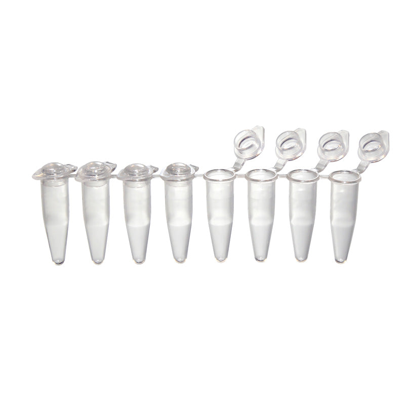 Image of US14022900 - 0.2 mL Tempassure PCR 8-Tube Strips with Individually Attached Dome Top Caps, Natural. 120 Strips of Tubes with Caps Per Pack.