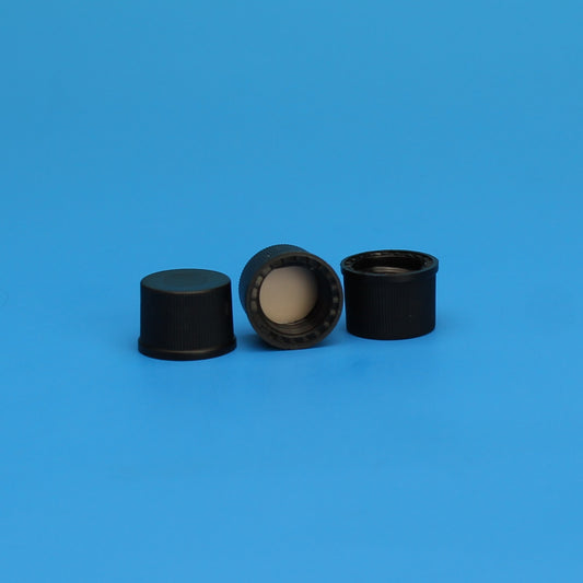 Cap, Solid Top, 8-425, Black PP,PTFE/F217 Lined 10 Pkgs. Of 100 (Case Of 1000)