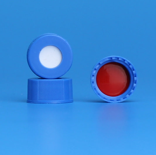 Cap, R.A.M., 9 mm, Ribbed Royal Blue, with PTFE/Silicone Septum, 10 Pkgs. Of 100 (Case Of 1000)
