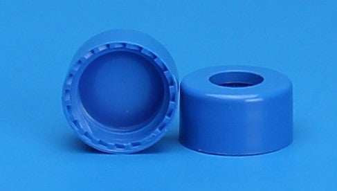 9mm R.A.M.™ Smooth Cap, Royal Blue, Clear PTFE/Blue Silicone Ultra Low Bleed Septa for Mass Spec