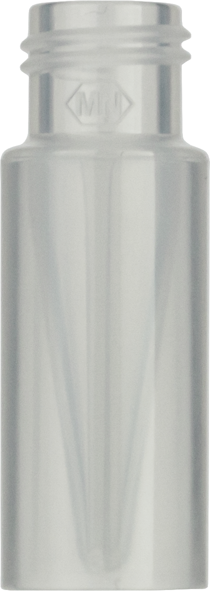 Screw Neck Vial, N 9, 11.6x32.0 mm, 0.3 mL, Inner Cone, Transparent Polypropylene, 100/pk
