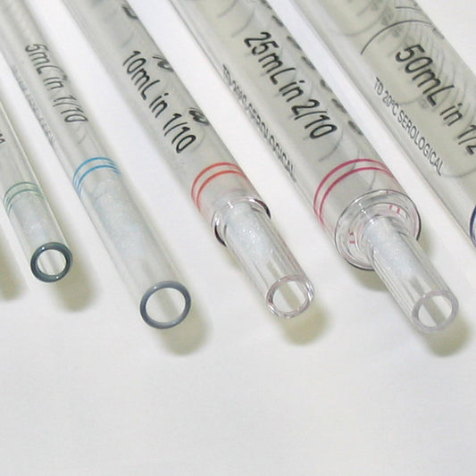 1 mL Serological Pipet, Standard Tip Orifice, 0.1 mL Graduations, Individually Wrapped, Sterile, 50/Sleeve, 1000/Case