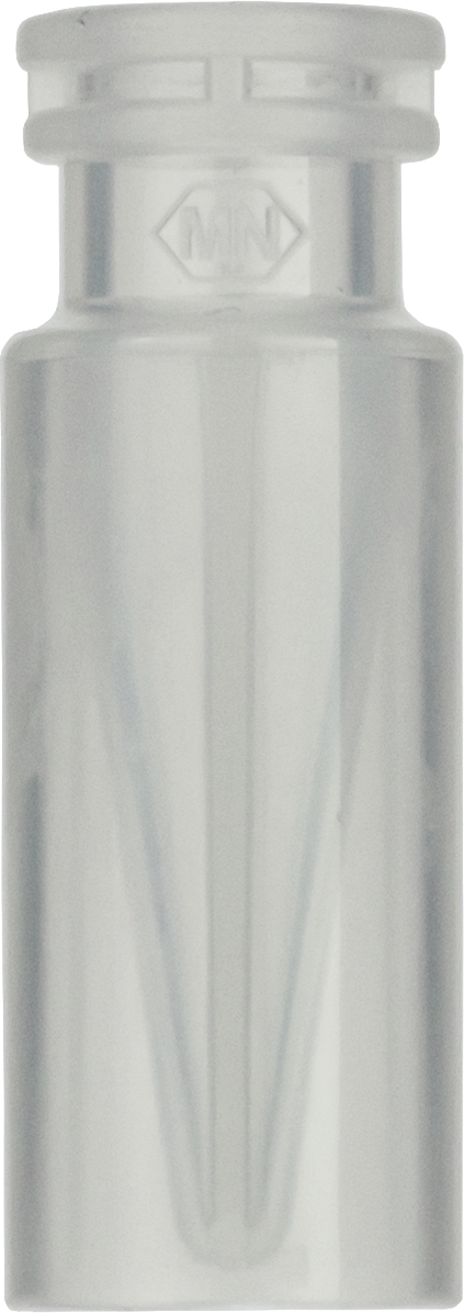 Snap Ring/Crimp Neck Vial, N 11, 11.6 x 32.0 mm, 300 µL, Inner Cone, Transparent Polypropylene, 100/pk