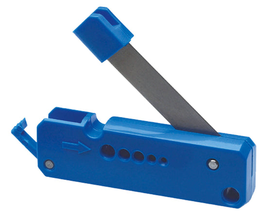 Clean-Cut tubing cutter for polymer tubing, blue