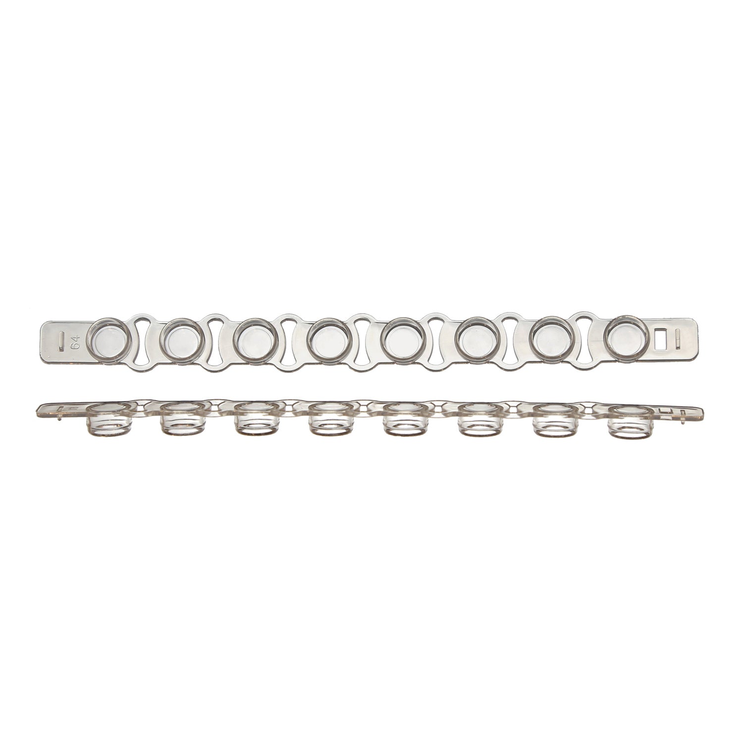Image of US14003120 - 12-Cap Strip For 0.2 mL PCR Tubes and Plates, Optically Clear Flat Top, Natural, 80 Strips (960 Caps) Per Pack. Polypropylene.